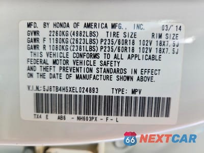 Zdjęcie 13 z 13 samochodu: 2014 ACURA RDX TECHNOLOGY VIN:5J8TB4H5XEL024893 - miniatura