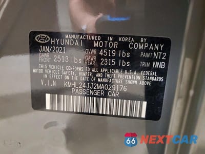 Zdjęcie 12 z 12 samochodu: 2021 HYUNDAI SONATA HYBRID BLUE VIN:KMHL24JJ2MA029176 - miniatura