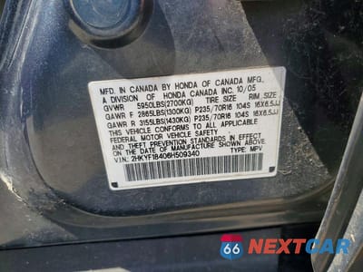 Zdjęcie 12 z 12 samochodu: 2006 HONDA PILOT EX VIN:2HKYF18406H509340 - miniatura