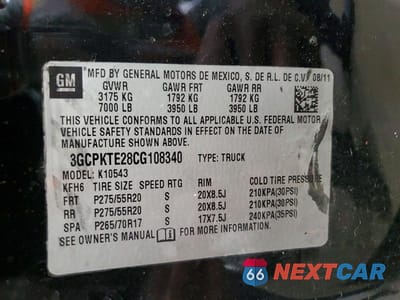 Zdjęcie 12 z 12 samochodu: 2012 CHEVROLET SILVERADO K1500 LTZ VIN:3GCPKTE28CG108340 - miniatura