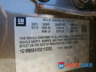 Zdjęcie 12 z 12 samochodu: 2014 CHEV VOLT VIN:1G1RB6E41EU113352 - miniatura