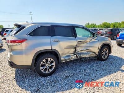 Trzecie zdjęcie samochodu z tyłu: 2015 TOYOTA HIGHLANDER XLE VIN:5TDJKRFH7FS183757 - miniatura