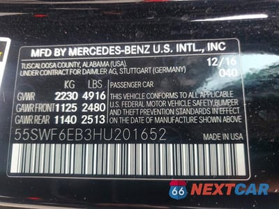 Zdjęcie 13 z 13 samochodu: 2017 MERCEDES-BENZ C 43 4MATIC AMG VIN:55SWF6EB3HU201652 - miniatura