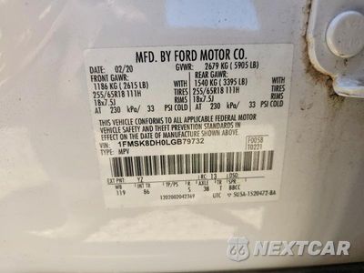 Zdjęcie 14 z 14 samochodu: 2020 FORD EXPLORER XLT VIN:1FMSK8DH0LGB79732 - miniatura