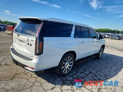 Trzecie zdjęcie samochodu z tyłu: 2021 CADILLAC ESCALADE ESV PREMIUM LUXURY PLATINUM VIN:1GYS3MKL9MR277630 - miniatura