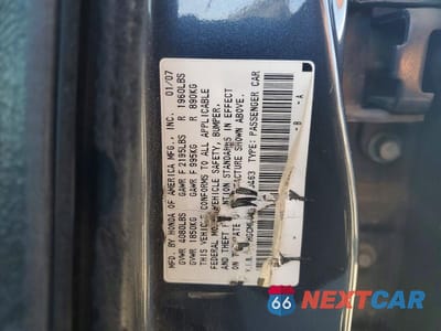 Zdjęcie 12 z 12 samochodu: 2007 HONDA ACCORD LX VIN:1HGCM56437A100463 - miniatura