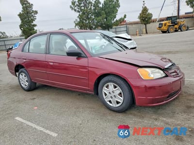 Czwarte zdjęcie samochodu z boku: 2003 HONDA CIVIC LX VIN:2HGES16503H549580 - miniatura