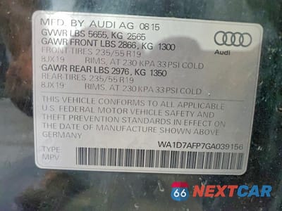 Zdjęcie 13 z 13 samochodu: 2016 AUDI Q5 PREMIUM PLUS S-LINE VIN:WA1D7AFP7GA039156 - miniatura