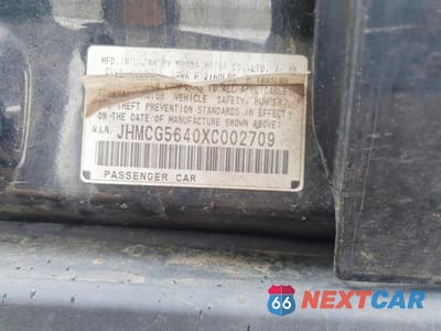 Zdjęcie 12 z 12 samochodu: 1999 HONDA ACCORD VIN:JHMCG5640XC002709 - miniatura