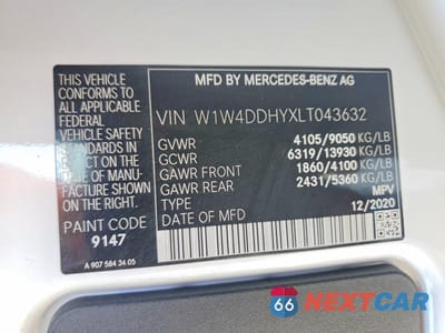 Zdjęcie 14 z 14 samochodu: 2020 MERCEDES BENZ SPRINTER 2500 DELIVERY VAN VIN:W1W4DDHYXLT043632 - miniatura