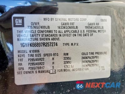 Zdjęcie 13 z 13 samochodu: 2007 CADILLAC ESCALADE ESV VIN:1GYFK66897R257274 - miniatura