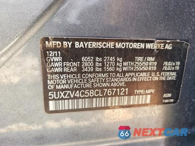 Zdjęcie 12 z 12 samochodu: 2012 BMW X5 XDRIVE35I VIN:5UXZV4C58CL767121 - miniatura