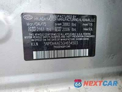 Zdjęcie 12 z 12 samochodu: 2016 HYUNDAI ELANTRA VIN:5NPDH4AE5GH654503 - miniatura