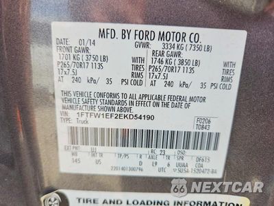 Zdjęcie 12 z 12 samochodu: 2014 FORD F150 SUPERCREW VIN:1FTFW1EF2EKD54190 - miniatura