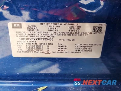 Zdjęcie 12 z 12 samochodu: 2017 CHEVROLET SILVERADO K2500 HEAVY DUTY LT VIN:1GC1KVEYXHF223455 - miniatura