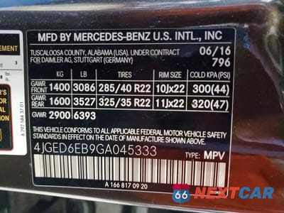 Zdjęcie 13 z 13 samochodu: 2016 MERCEDES-BENZ GLE COUPE 450 4MATIC VIN:4JGED6EB9GA045333 - miniatura