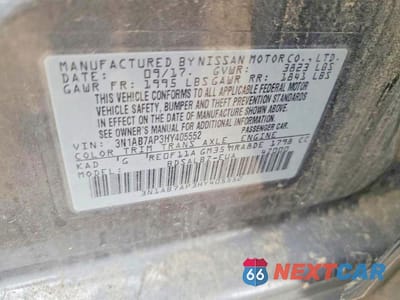 Zdjęcie 12 z 12 samochodu: 2017 NISSAN SENTRA S VIN:3N1AB7AP3HY405552 - miniatura