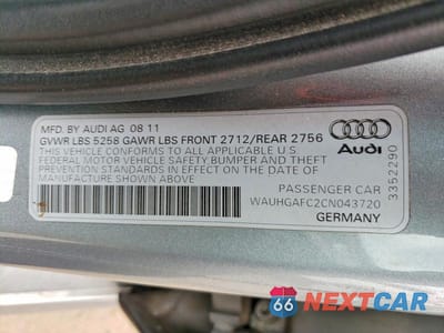 Zdjęcie 12 z 12 samochodu: 2012 AUDI A6 PRESTIGE VIN:WAUHGAFC2CN043720 - miniatura