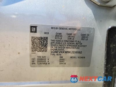 Zdjęcie 12 z 12 samochodu: 2019 CHEVROLET TRAVERSE PREMIER VIN:1GNEVKKW9KJ159592 - miniatura