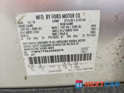 Zdjęcie 13 z 13 samochodu: 2018 FORD EXPLORER LIMITED VIN:1FM5K7F84JGA82079 - miniatura
