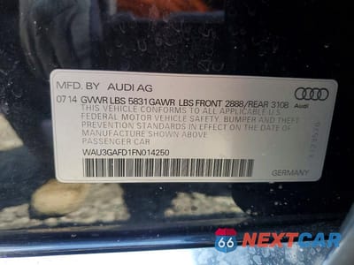 Zdjęcie 12 z 12 samochodu: 2015 AUDI A8 L QUATTRO VIN:WAU3GAFD1FN014250 - miniatura