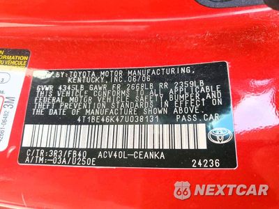 Zdjęcie 12 z 12 samochodu: 2007 TOYOTA CAMRY LE VIN:4T1BE46K47U038131 - miniatura