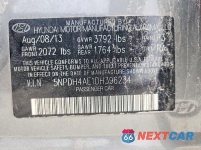 Zdjęcie 12 z 12 samochodu: 2013 HYUNDAI ELANTRA GLS VIN:5NPDH4AE1DH396234 - miniatura