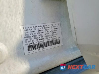 Zdjęcie 12 z 12 samochodu: 2007 HONDA ACCORD LX VIN:JHMCM56407C023049 - miniatura