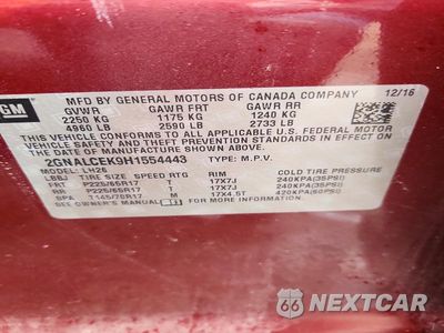 Zdjęcie 14 z 14 samochodu: 2017 CHEVROLET EQUINOX LT VIN:2GNALCEK9H1554443 - miniatura