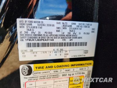 Zdjęcie 13 z 13 samochodu: 2023 FORD EXPEDITION MAX XLT VIN:1FMJK1J8XPEA51149 - miniatura