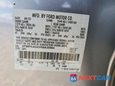 Zdjęcie 13 z 13 samochodu: 2024 FORD EDGE SE VIN:2FMPK4G95RBA35564 - miniatura