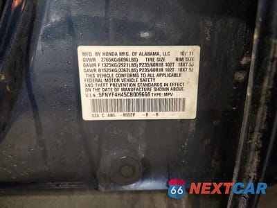 Zdjęcie 13 z 13 samochodu: 2012 HONDA PILOT EX VIN:5FNYF4H45CB009668 - miniatura