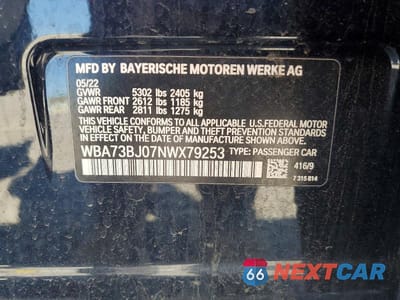 Zdjęcie 12 z 12 samochodu: 2022 BMW 540 XI VIN:WBA73BJ07NWX79253 - miniatura