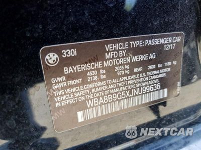 Zdjęcie 12 z 12 samochodu: 2018 BMW 330 I VIN:WBA8B9G5XJNU99636 - miniatura