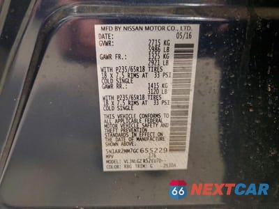 Zdjęcie 13 z 13 samochodu: 2016 NISSAN PATHFINDER SL VIN:5N1AR2MM7GC655229 - miniatura