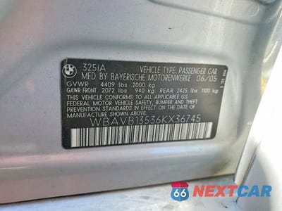 Zdjęcie 13 z 13 samochodu: 2006 BMW 325 I VIN:WBAVB13536KX36745 - miniatura