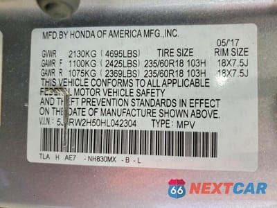 Zdjęcie 13 z 13 samochodu: 2017 HONDA CR-V EX VIN:5J6RW2H50HL042304 - miniatura