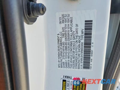 Zdjęcie 13 z 13 samochodu: 2024 HONDA ODYSSEY SPORT VIN:5FNRL6H74RB003050 - miniatura