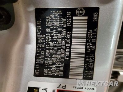 Zdjęcie 13 z 13 samochodu: 2012 TOYOTA CAMRY HYBRID XLE VIN:4T1BD1FK1CU038938 - miniatura