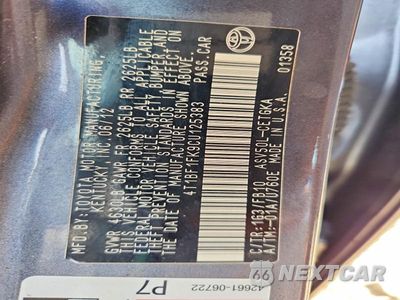 Zdjęcie 12 z 12 samochodu: 2012 TOYOTA CAMRY XLE VIN:4T1BF1FK9CU125383 - miniatura