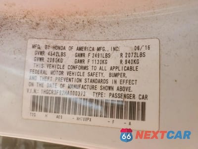 Zdjęcie 12 z 12 samochodu: 2017 HONDA ACCORD TOURING VIN:1HGCR3F92HA000373 - miniatura