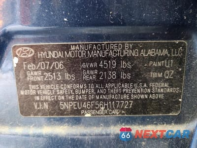 Zdjęcie 12 z 12 samochodu: 2006 HYUNDAI SONATA GLS V6 VIN:5NPEU46F56H117727 - miniatura