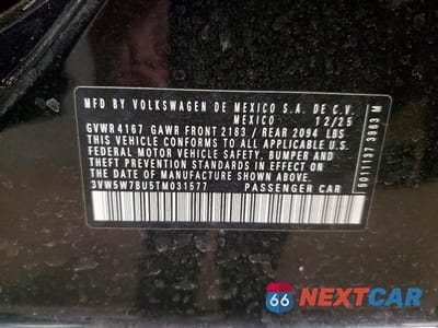 Zdjęcie 13 z 13 samochodu: 2026 VOLKSWAGEN JETTA S VIN:3VW5W7BU5TM031577 - miniatura