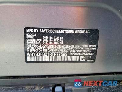 Zdjęcie 14 z 14 samochodu: 2024 BMW I4 XDRIVE 40 VIN:WBY83FB01RFR77599 - miniatura
