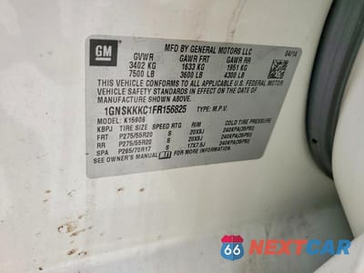 Zdjęcie 13 z 13 samochodu: 2015 CHEVROLET SUBURBAN K1500 LTZ VIN:1GNSKKKC1FR156825 - miniatura