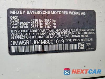 Zdjęcie 12 z 12 samochodu: 2021 BMW 330I VIN:3MW5R1J04M8C01019 - miniatura