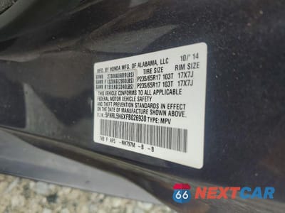 Zdjęcie 13 z 13 samochodu: 2015 HONDA ODYSSEY EXL VIN:5FNRL5H6XFB026930 - miniatura