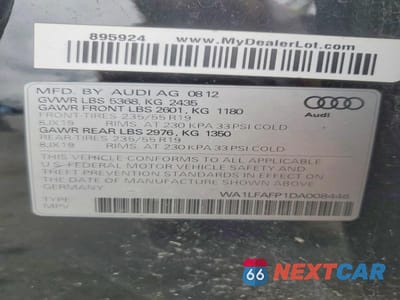 Zdjęcie 13 z 13 samochodu: 2013 AUDI Q5 PREMIUM PLUS VIN:WA1LFAFP1DA008446 - miniatura