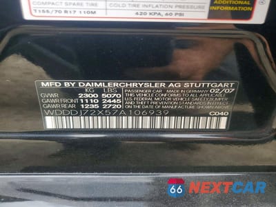 Zdjęcie 12 z 12 samochodu: 2007 MERCEDES-BENZ CLS 550 VIN:WDDDJ72X57A106939 - miniatura