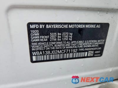Zdjęcie 13 z 13 samochodu: 2021 BMW 530 XI VIN:WBA13BJ02MCF71192 - miniatura